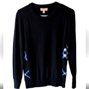 Burberry Black Knit with Checkered Horse Bit "Authentic"